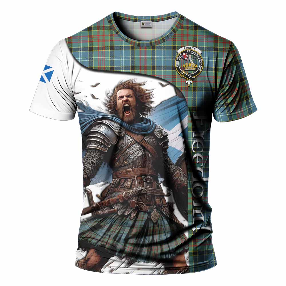 Paisley Crest Tartan T-Shirt Inspired by the Freedom of Scottish Warrior