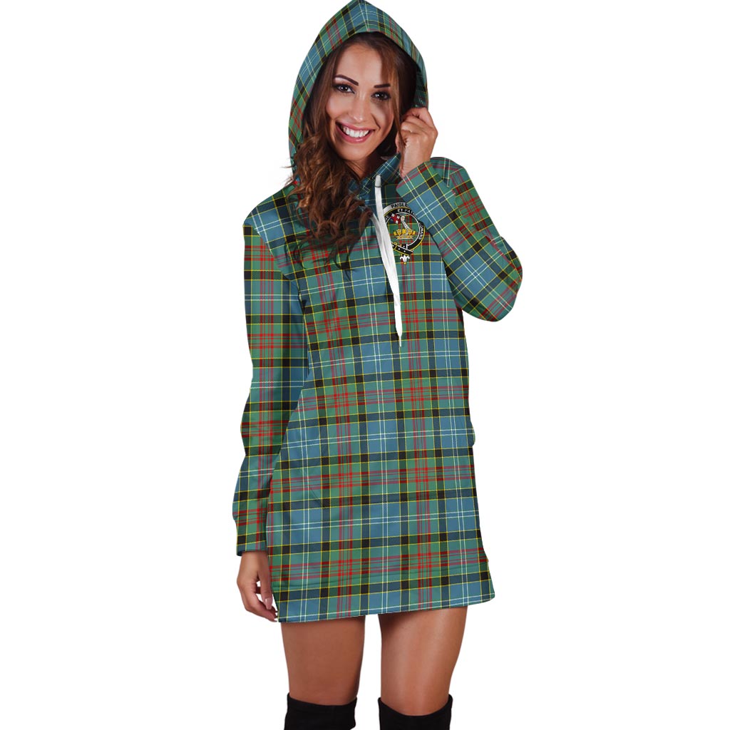 Paisley Tartan Hoodie Dress with Family Crest - Tartan Vibes Clothing