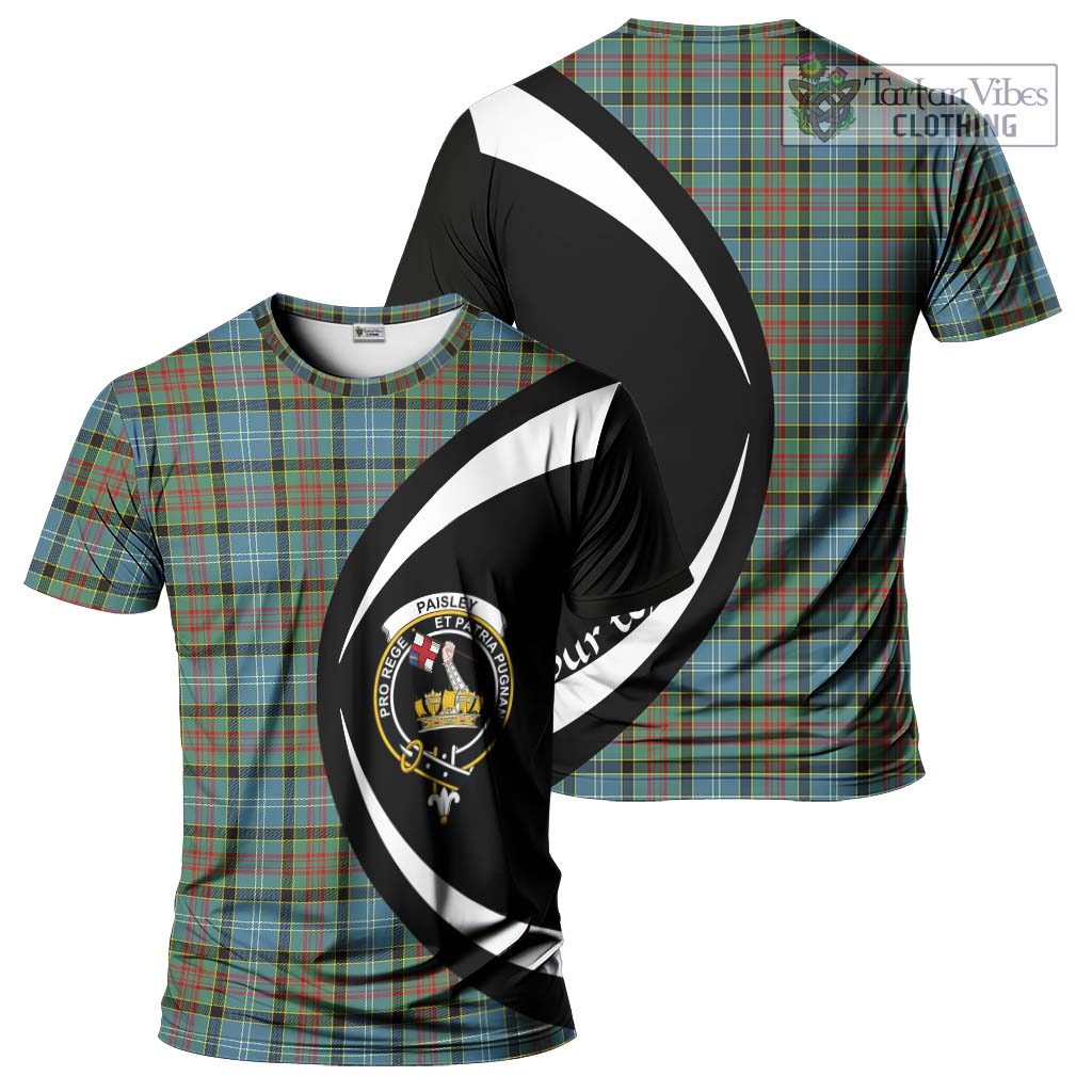 Tartan Vibes Clothing Paisley Tartan T-Shirt with Family Crest Circle Style