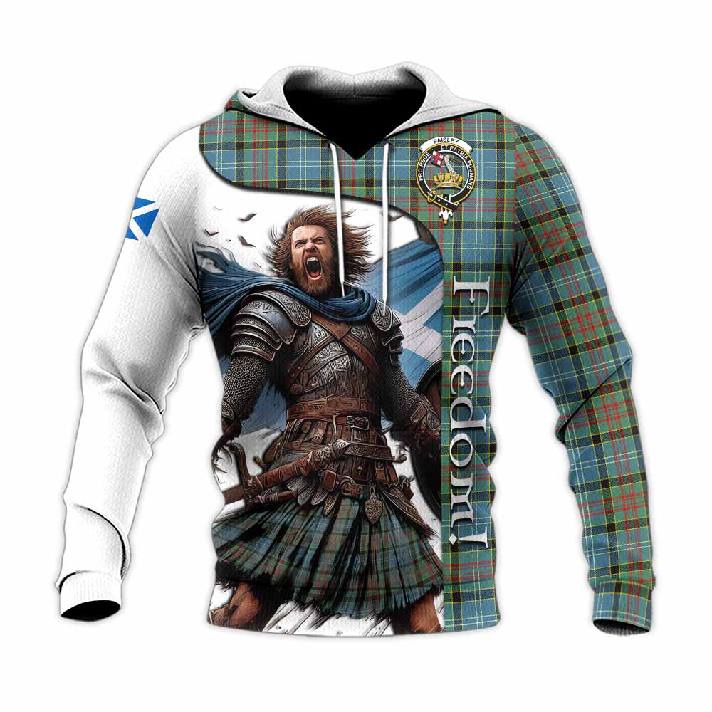 Tartan Vibes Clothing Paisley Crest Tartan Knitted Hoodie Inspired by the Freedom of Scottish Warrior