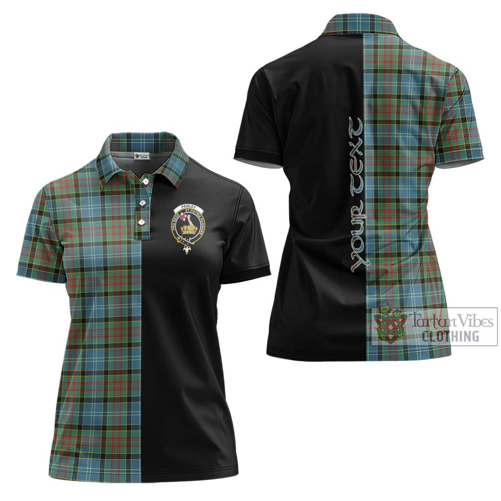 Paisley Tartan Women's Polo Shirt with Family Crest and Half Of Me Style Women - Tartanvibesclothing Shop