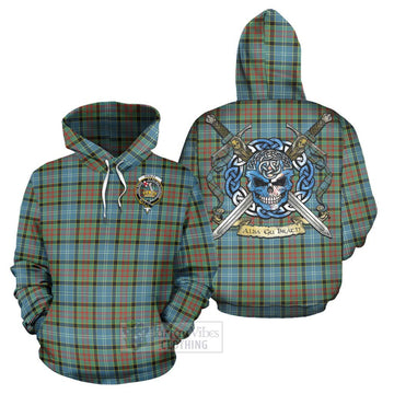 Paisley Tartan Hoodie with Family Crest Celtic Skull Style