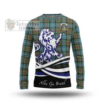 Paisley Tartan Long Sleeve T-Shirt with Alba Gu Brath Regal Lion Emblem