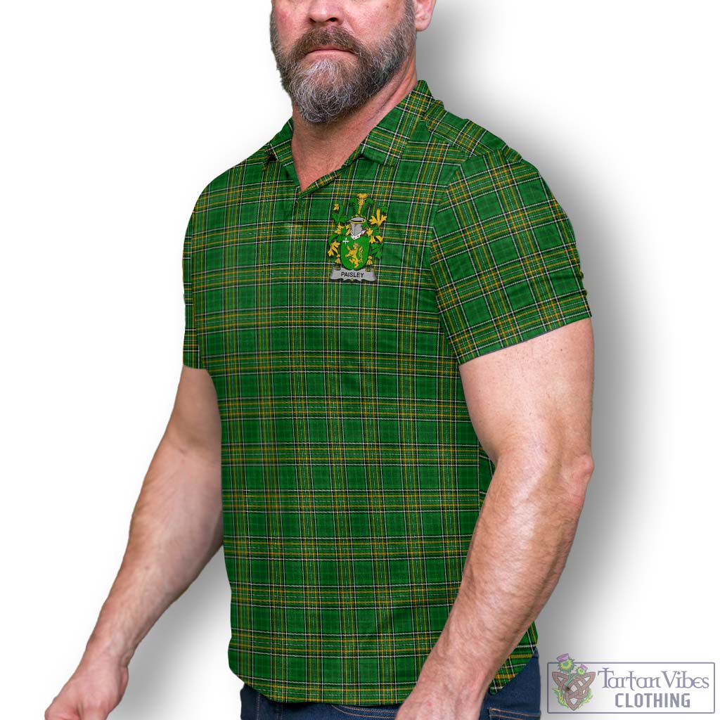 Tartan Vibes Clothing Paisley Ireland Clan Tartan Polo Shirt with Coat of Arms