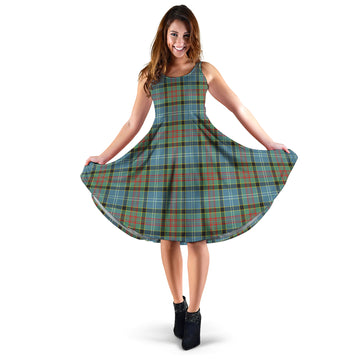 Paisley Tartan Sleeveless Midi Womens Dress