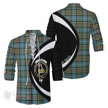 Paisley Tartan Ghillie Kilt Shirt with Family Crest Circle Style