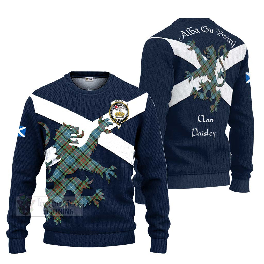 Tartan Vibes Clothing Paisley Tartan Lion Rampant Knitted Sweater – Proudly Display Your Heritage with Alba Gu Brath and Clan Name