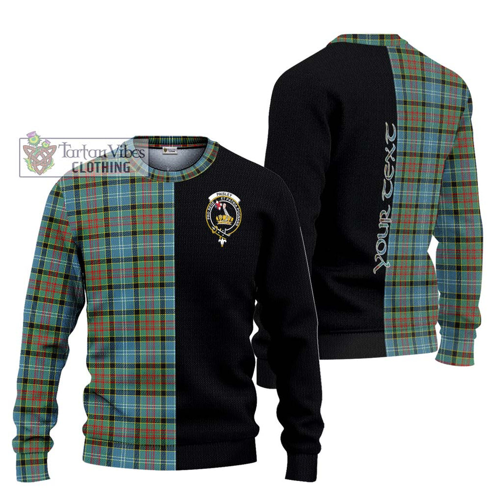 Paisley Tartan Knitted Sweater with Family Crest and Half Of Me Style Unisex - Tartanvibesclothing Shop