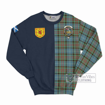 Paisley Tartan Sweatshirt Alba with Scottish Lion Royal Arm Half Style