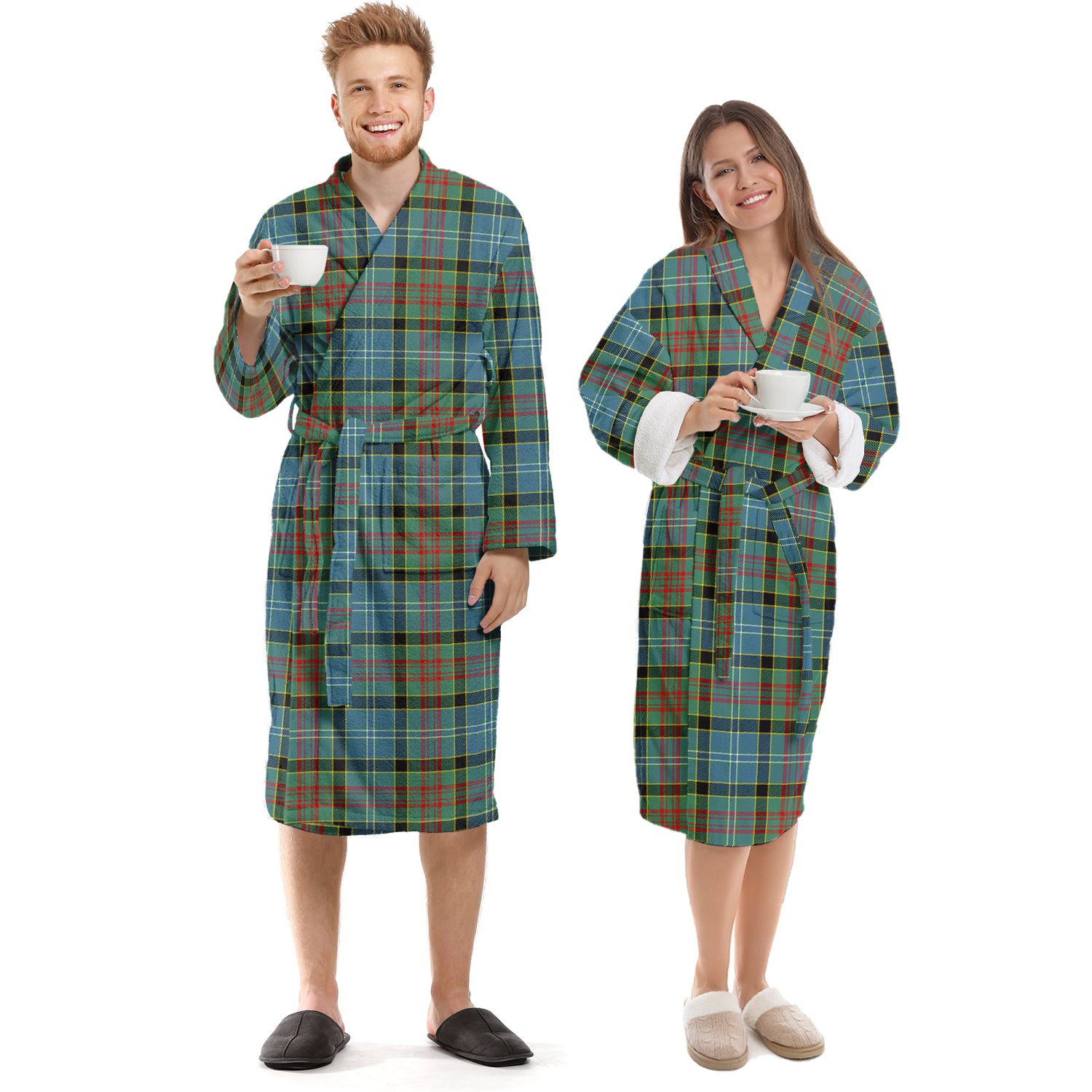 Paisley Tartan Bathrobe Unisex S - Tartan Vibes Clothing