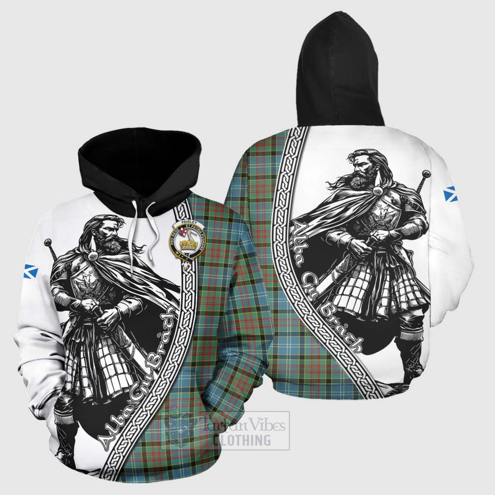 Tartan Vibes Clothing Paisley Tartan Clan Crest Hoodie with Highlander Warrior Celtic Style