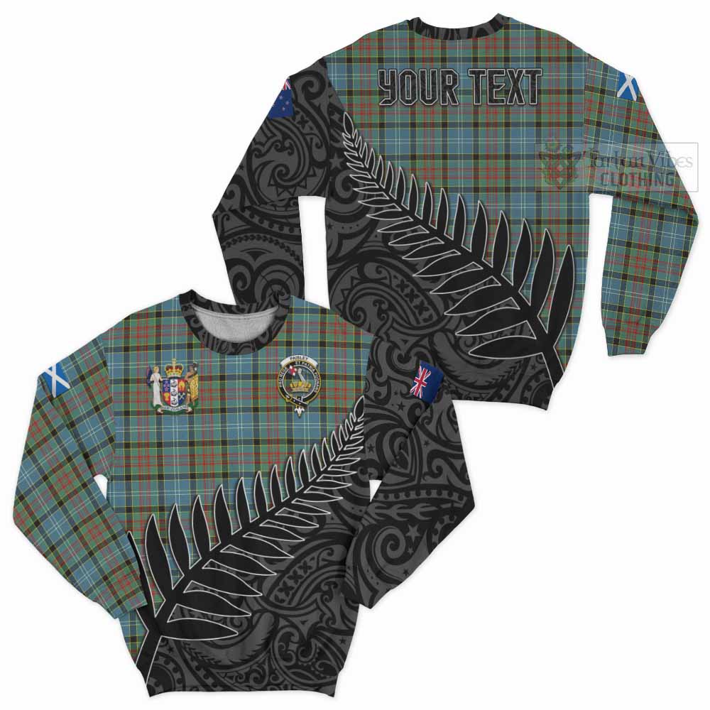 Tartan Vibes Clothing Paisley Crest Tartan Sweatshirt with New Zealand Silver Fern Half Style