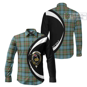 Paisley Tartan Long Sleeve Button Up with Family Crest Circle Style