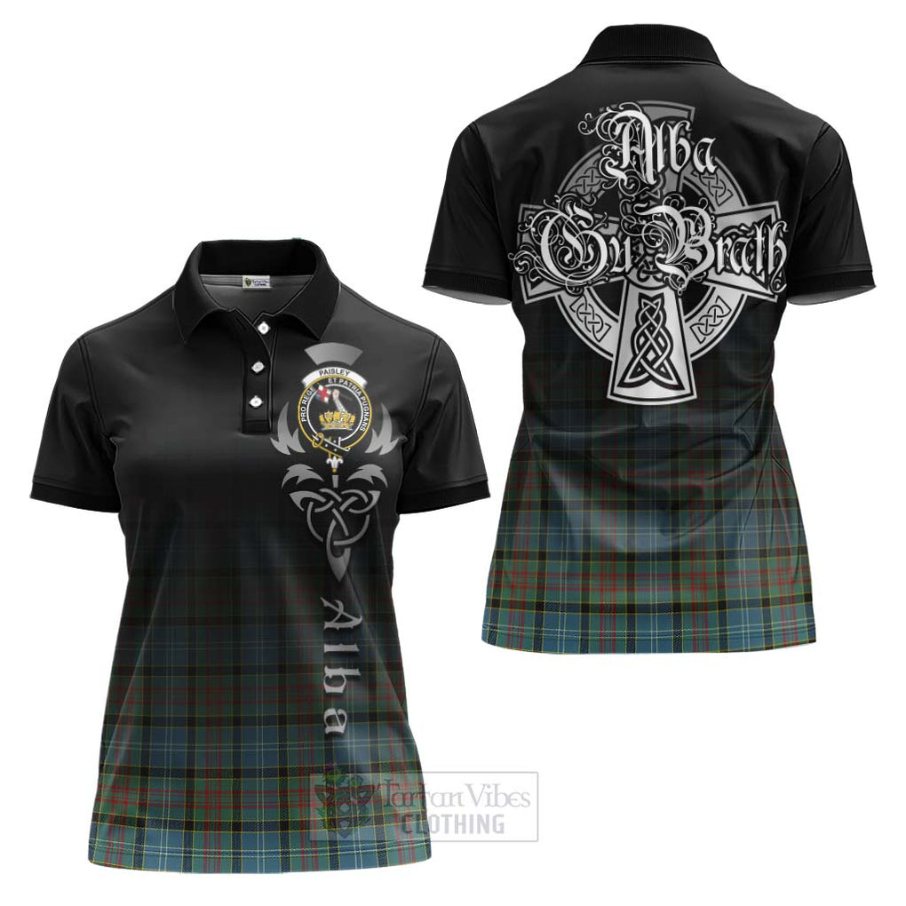 Tartan Vibes Clothing Paisley Tartan Women's Polo Shirt Featuring Alba Gu Brath Family Crest Celtic Inspired