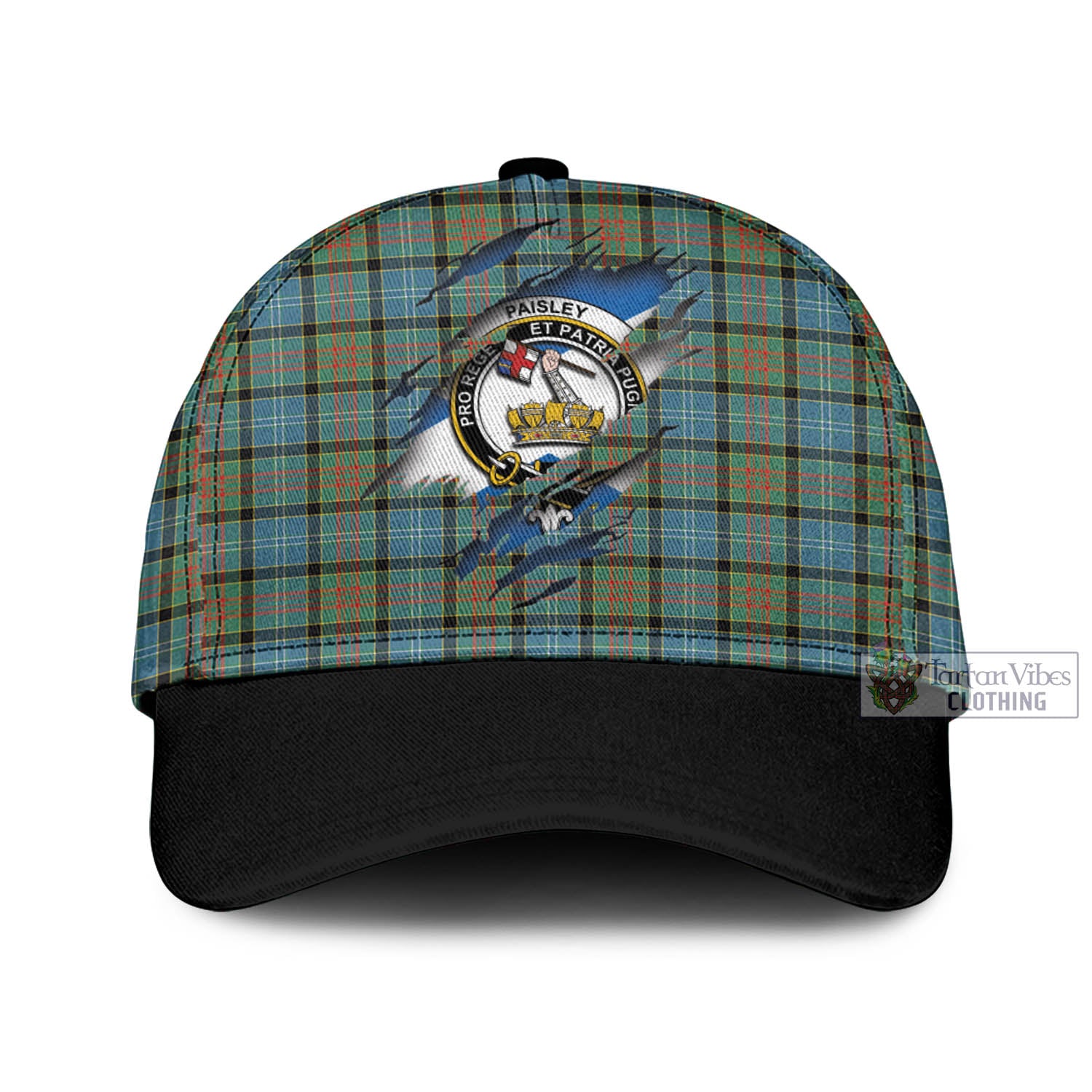 Tartan Vibes Clothing Paisley Tartan Classic Cap with Family Crest In Me Style