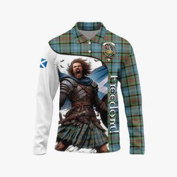 Paisley Crest Tartan Long Sleeve Polo Shirt Inspired by the Freedom of Scottish Warrior