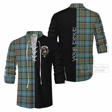 Paisley Tartan Ghillie Kilt Shirt with Family Crest and Half Of Me Style