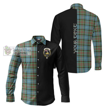 Paisley Tartan Long Sleeve Button Shirt with Family Crest and Half Of Me Style