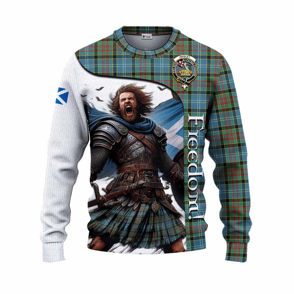 Tartan Vibes Clothing Paisley Crest Tartan Knitted Sweater Inspired by the Freedom of Scottish Warrior