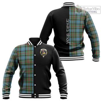 Paisley Tartan Baseball Jacket with Family Crest and Half Of Me Style