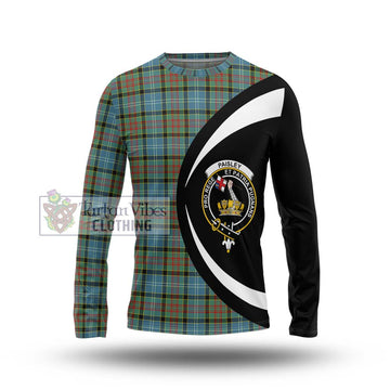 Paisley Tartan Long Sleeve T-Shirt with Family Crest Circle Style