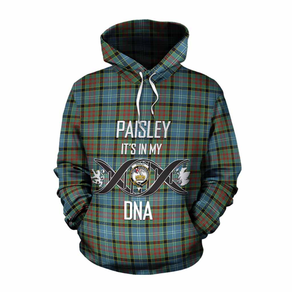 Tartan Vibes Clothing Paisley Tartan Cotton Hoodie with Family Crest DNA In Me Style