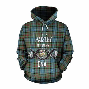 Paisley Tartan Cotton Hoodie with Family Crest DNA In Me Style