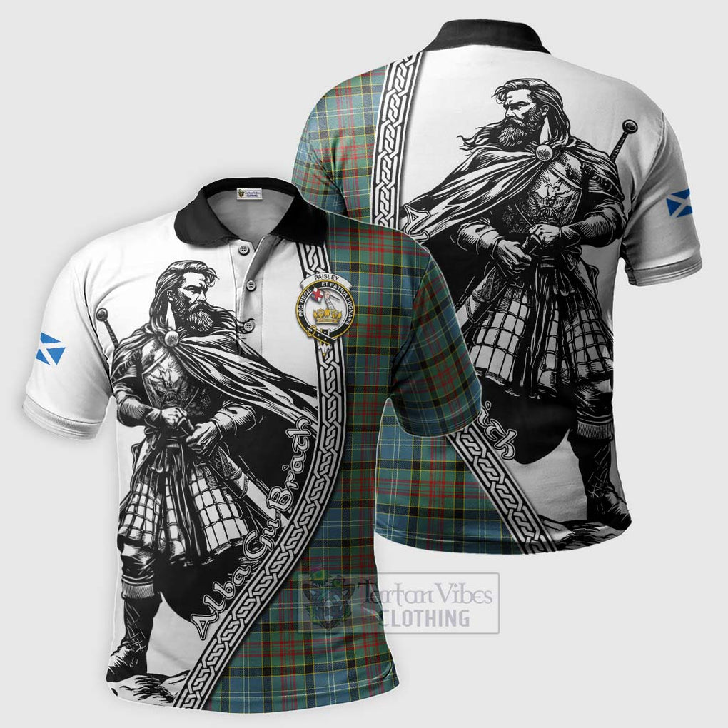 Tartan Vibes Clothing Paisley Tartan Clan Crest Polo Shirt with Highlander Warrior Celtic Style