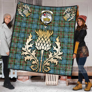 Paisley Tartan Quilt with Family Crest and Golden Thistle Style