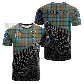 Paisley Crest Tartan Cotton T-shirt with New Zealand Silver Fern Half Style