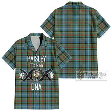 Paisley Tartan Short Sleeve Button Shirt with Family Crest DNA In Me Style