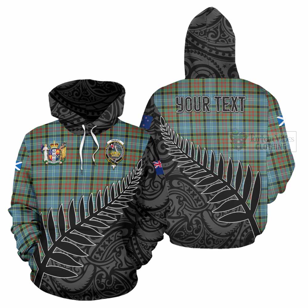 Tartan Vibes Clothing Paisley Crest Tartan Hoodie with New Zealand Silver Fern Half Style