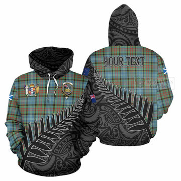 Paisley Crest Tartan Hoodie with New Zealand Silver Fern Half Style