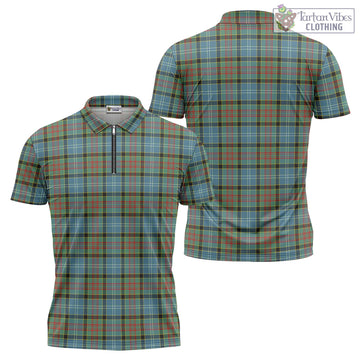 Paisley Tartan Zipper Polo Shirt