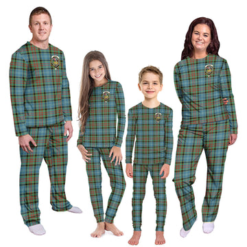 Paisley Tartan Pajamas Family Set with Family Crest