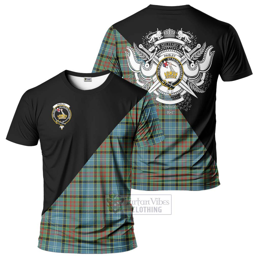 Paisley Tartan T-Shirt with Family Crest and Military Logo Style Kid's Shirt - Tartanvibesclothing Shop