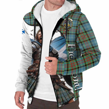 Paisley Crest Tartan Sherpa Hoodie Inspired by the Freedom of Scottish Warrior