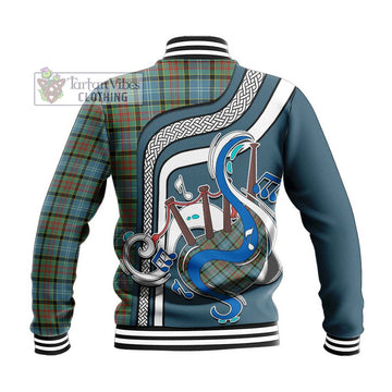 Paisley Tartan Baseball Jacket with Epic Bagpipe Style