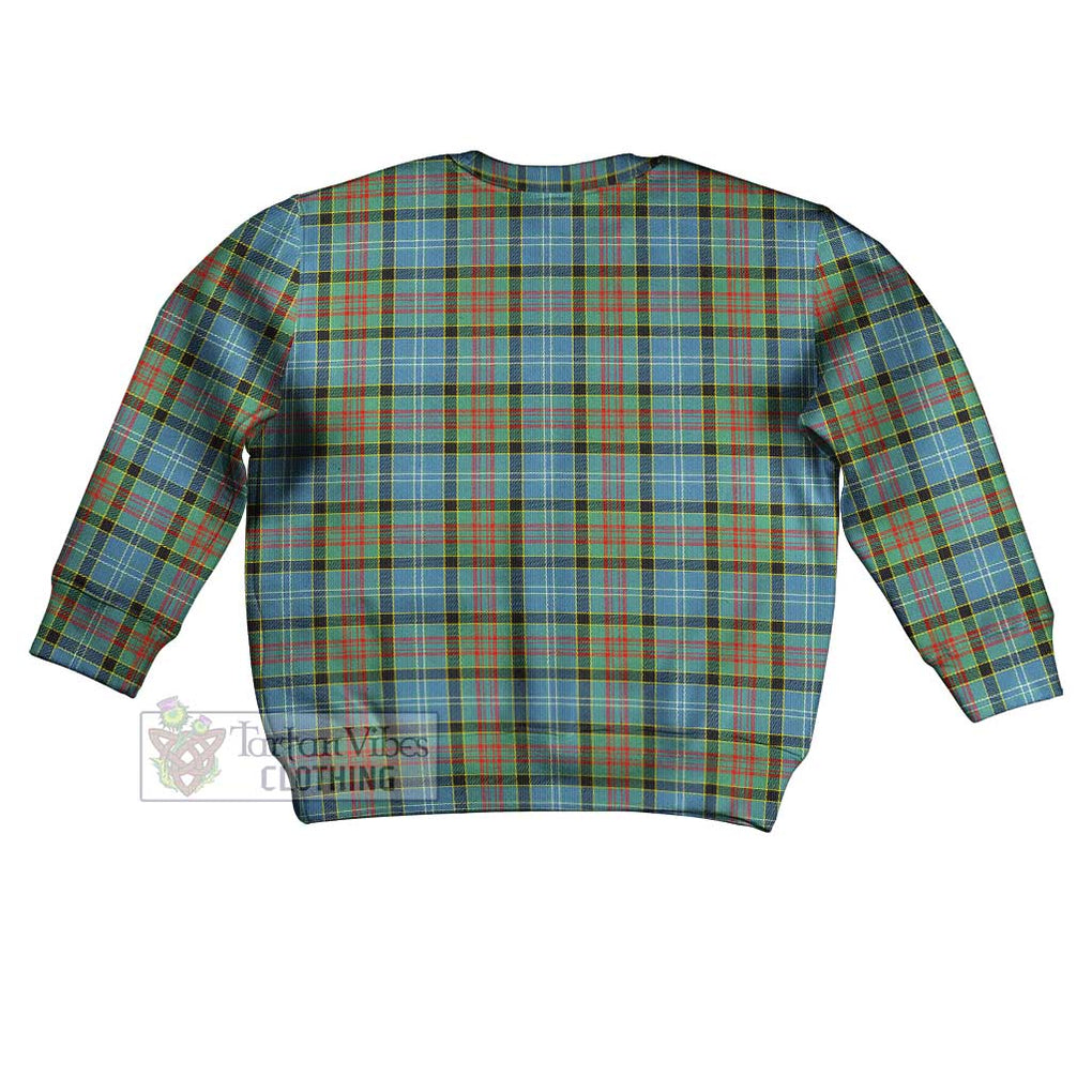 Tartan Vibes Clothing Paisley Tartan Kid Ugly Sweater with Family Crest