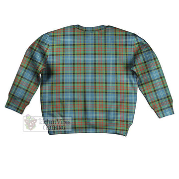 Paisley Tartan Kid Ugly Sweater with Family Crest