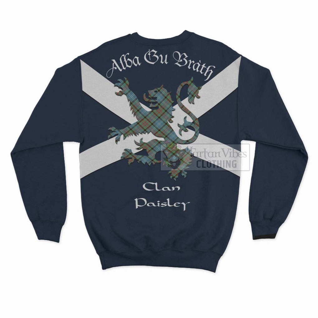 Tartan Vibes Clothing Paisley Tartan Lion Rampant Sweatshirt – Proudly Display Your Heritage with Alba Gu Brath and Clan Name