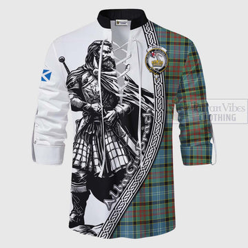 Paisley Tartan Clan Crest Ghillie Kilt Shirt with Highlander Warrior Celtic Style