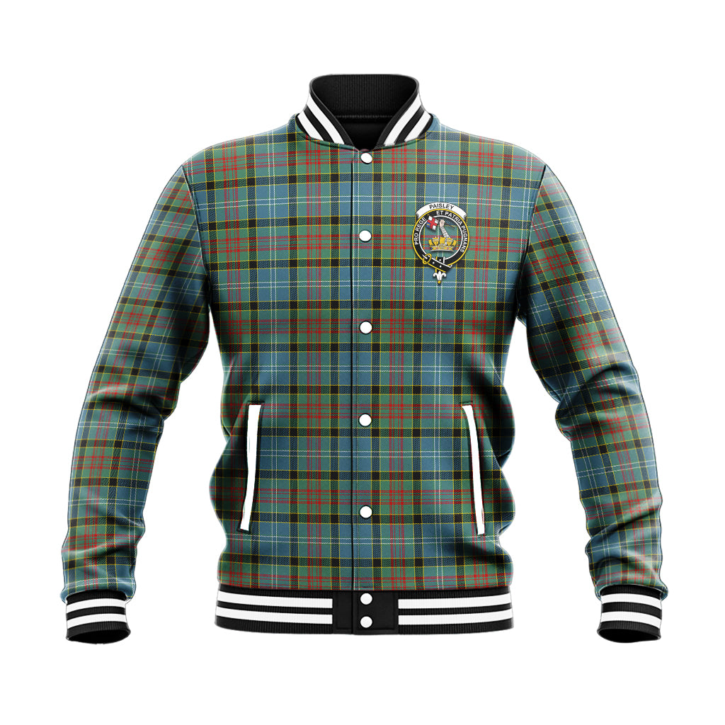 Paisley Tartan Baseball Jacket with Family Crest - Tartan Vibes Clothing