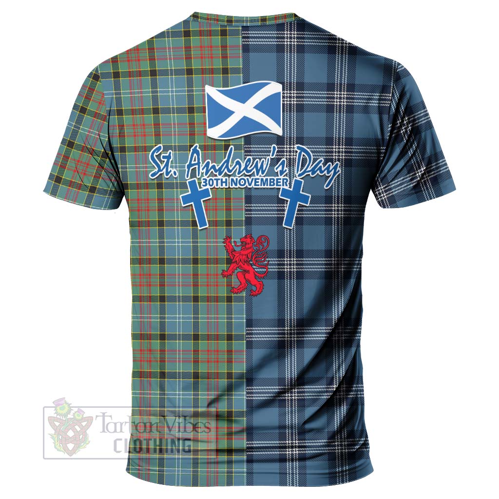 Tartan Vibes Clothing Paisley Tartan T-Shirt Happy St. Andrew's Day Half Tartan Style