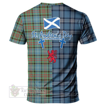 Paisley Tartan T-Shirt Happy St. Andrew's Day Half Tartan Style