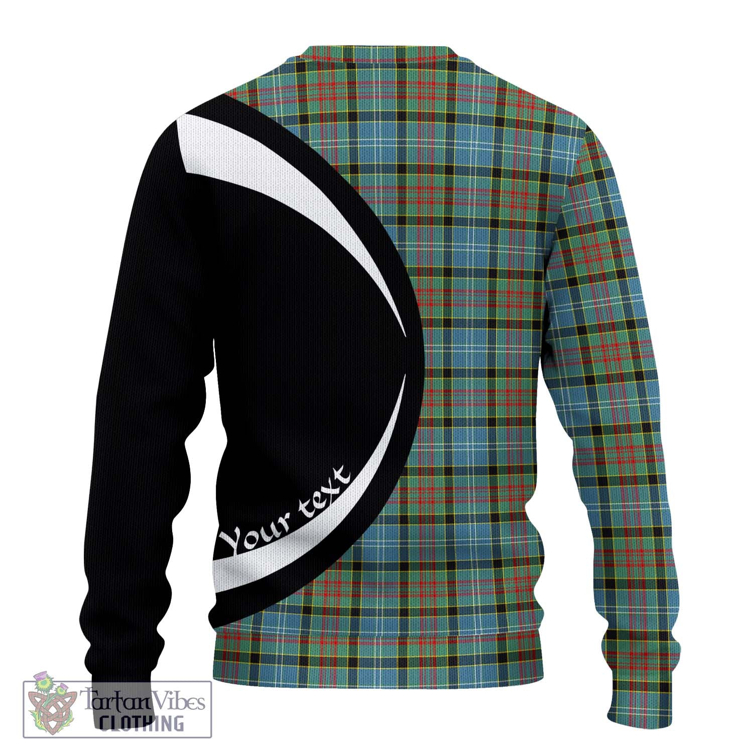 Paisley Tartan Knitted Sweater with Family Crest Circle Style - Tartan Vibes Clothing