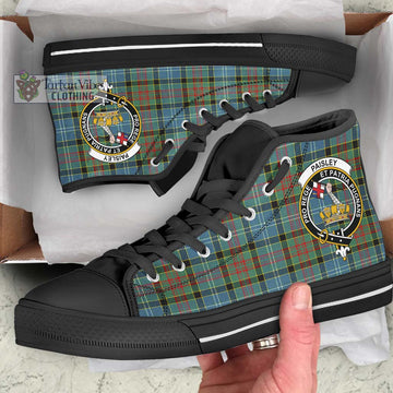 Paisley Tartan High Top Shoes with Family Crest