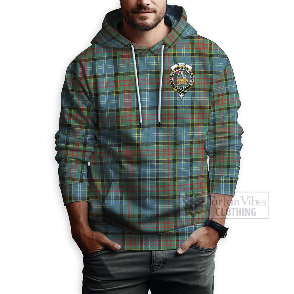 Tartan Vibes Clothing Paisley Tartan Hoodie with Family Crest and Bearded Skull Holding Bottles of Whiskey