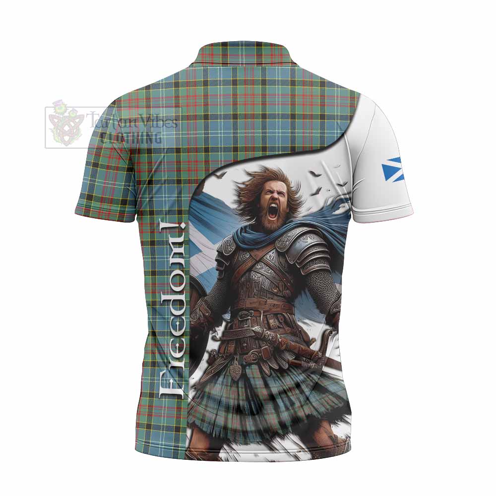 Tartan Vibes Clothing Paisley Crest Tartan Zipper Polo Shirt Inspired by the Freedom of Scottish Warrior