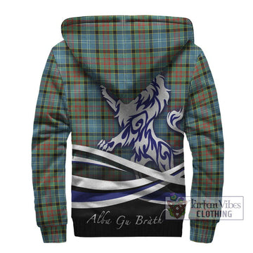 Paisley Tartan Sherpa Hoodie with Alba Gu Brath Regal Lion Emblem